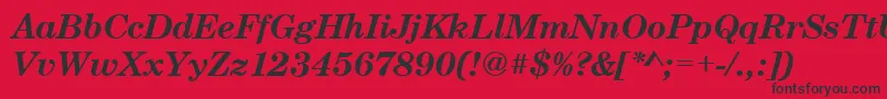 CenturyschtBoldItalic Font – Black Fonts on Red Background