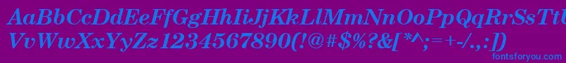 CenturyschtBoldItalic Font – Blue Fonts on Purple Background