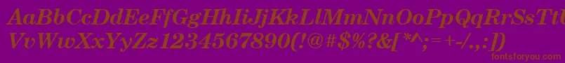 CenturyschtBoldItalic Font – Brown Fonts on Purple Background