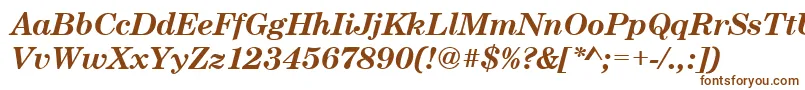 CenturyschtBoldItalic-fontti – ruskeat fontit valkoisella taustalla