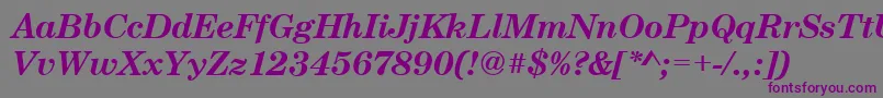 CenturyschtBoldItalic-fontti – violetit fontit harmaalla taustalla