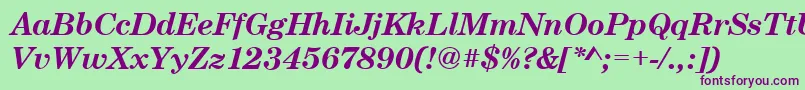 CenturyschtBoldItalic Font – Purple Fonts on Green Background