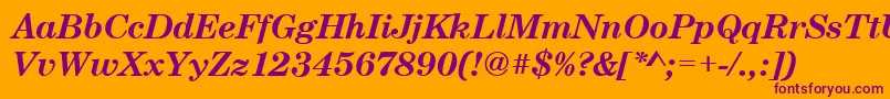 CenturyschtBoldItalic Font – Purple Fonts on Orange Background