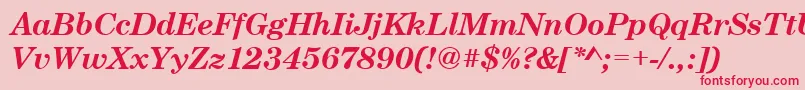 CenturyschtBoldItalic Font – Red Fonts on Pink Background