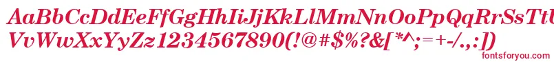 フォントCenturyschtBoldItalic – 白い背景に赤い文字