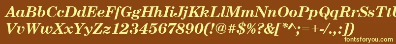 CenturyschtBoldItalic Font – Yellow Fonts on Brown Background