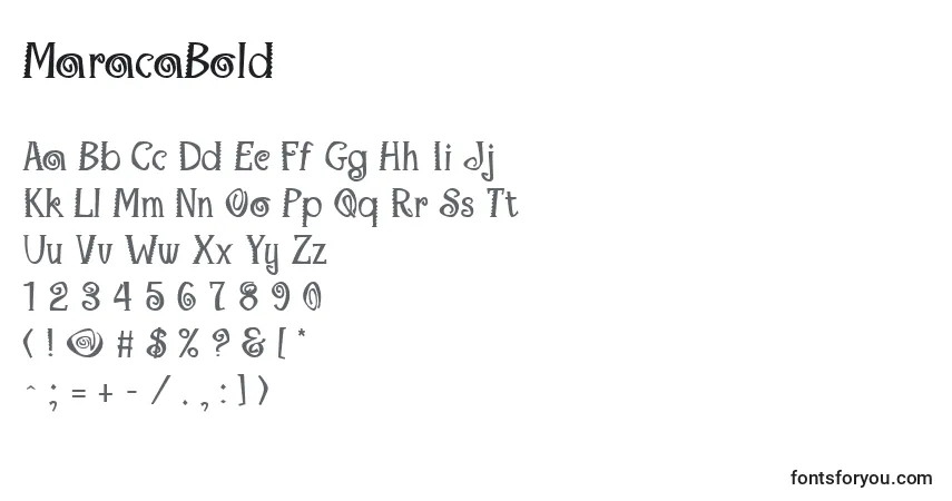 Schriftart MaracaBold – Alphabet, Zahlen, spezielle Symbole