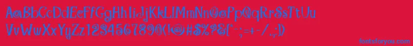 MaracaBold-Schriftart – Blaue Schriften auf rotem Hintergrund