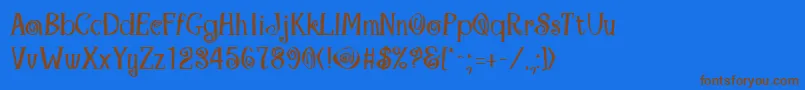MaracaBold Font – Brown Fonts on Blue Background