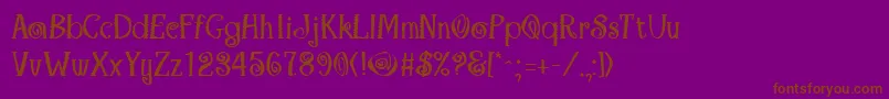 フォントMaracaBold – 紫色の背景に茶色のフォント
