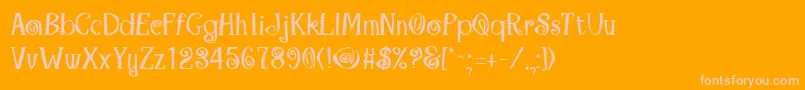 MaracaBold-fontti – vaaleanpunaiset fontit oranssilla taustalla