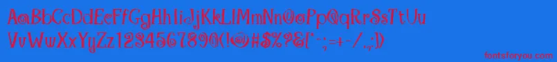 MaracaBold Font – Red Fonts on Blue Background