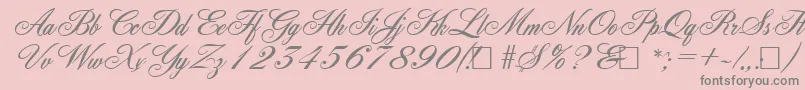 YorkshireRegular-Schriftart – Graue Schriften auf rosa Hintergrund