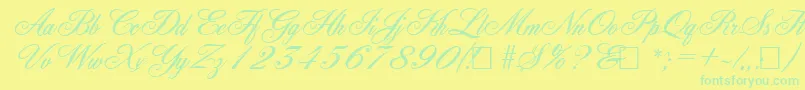 Czcionka YorkshireRegular – zielone czcionki na żółtym tle