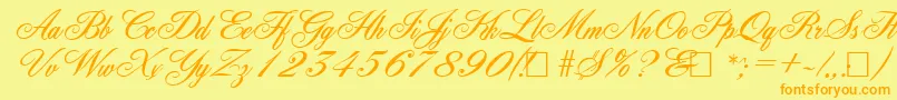 YorkshireRegular Font – Orange Fonts on Yellow Background