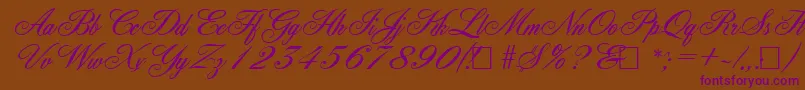 YorkshireRegular Font – Purple Fonts on Brown Background