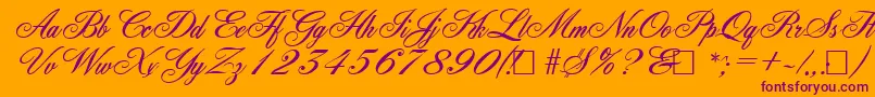 YorkshireRegular-Schriftart – Violette Schriften auf orangefarbenem Hintergrund