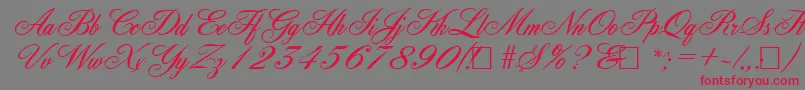 YorkshireRegular Font – Red Fonts on Gray Background