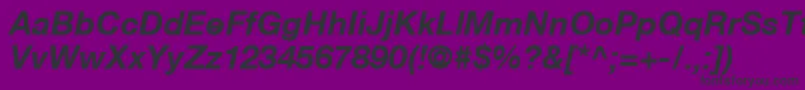 HelveticaNeueCe76BoldItalic-Schriftart – Schwarze Schriften auf violettem Hintergrund