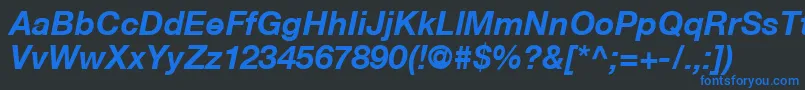 HelveticaNeueCe76BoldItalic Font – Blue Fonts on Black Background
