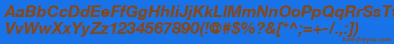 HelveticaNeueCe76BoldItalic Font – Brown Fonts on Blue Background