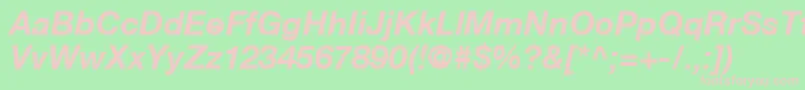 HelveticaNeueCe76BoldItalic Font – Pink Fonts on Green Background