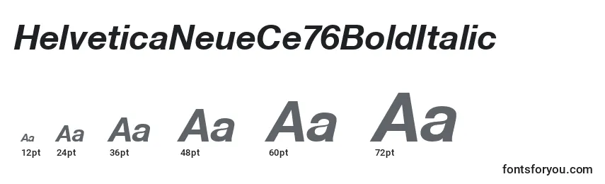 Tamanhos de fonte HelveticaNeueCe76BoldItalic