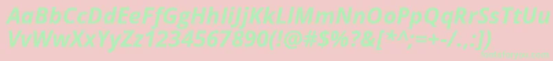 OpenSansBoldItalic Font – Green Fonts on Pink Background