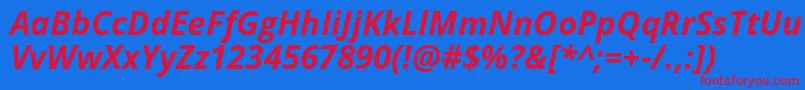 OpenSansBoldItalic Font – Red Fonts on Blue Background