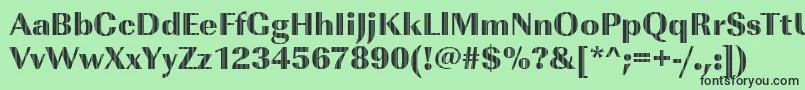 ImperialvjetRegular-fontti – mustat fontit vihreällä taustalla