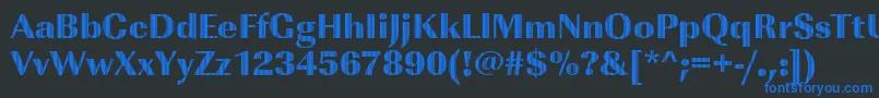 フォントImperialvjetRegular – 黒い背景に青い文字