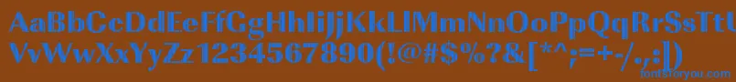 ImperialvjetRegular-Schriftart – Blaue Schriften auf braunem Hintergrund