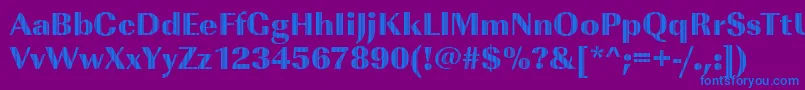 ImperialvjetRegular-fontti – siniset fontit violetilla taustalla