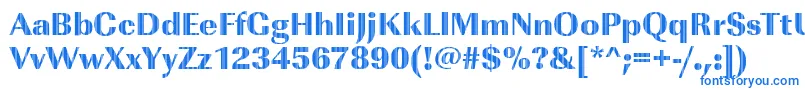 フォントImperialvjetRegular – 白い背景に青い文字
