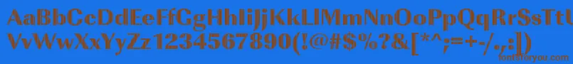 ImperialvjetRegular-Schriftart – Braune Schriften auf blauem Hintergrund
