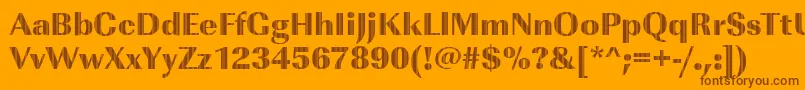 ImperialvjetRegular-Schriftart – Braune Schriften auf orangefarbenem Hintergrund