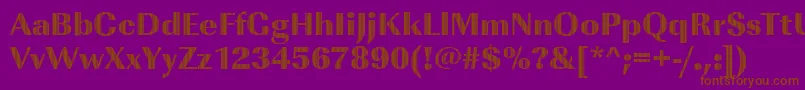 フォントImperialvjetRegular – 紫色の背景に茶色のフォント