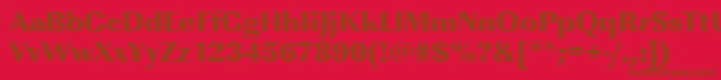 フォントImperialvjetRegular – 赤い背景に茶色の文字