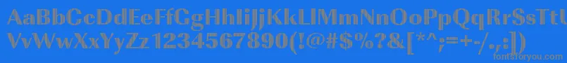 フォントImperialvjetRegular – 青い背景に灰色の文字