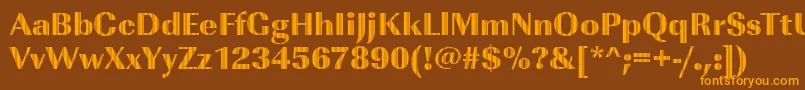 ImperialvjetRegular-fontti – oranssit fontit ruskealla taustalla