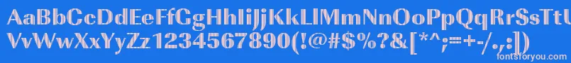 フォントImperialvjetRegular – ピンクの文字、青い背景
