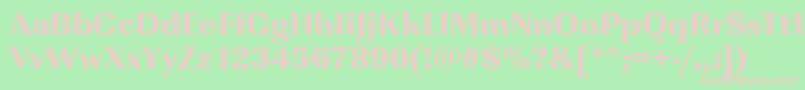 Czcionka ImperialvjetRegular – różowe czcionki na zielonym tle