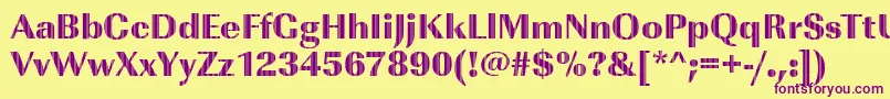 ImperialvjetRegular Font – Purple Fonts on Yellow Background