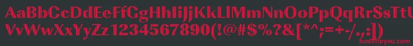 フォントImperialvjetRegular – 黒い背景に赤い文字