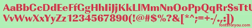 ImperialvjetRegular-Schriftart – Rote Schriften auf grünem Hintergrund