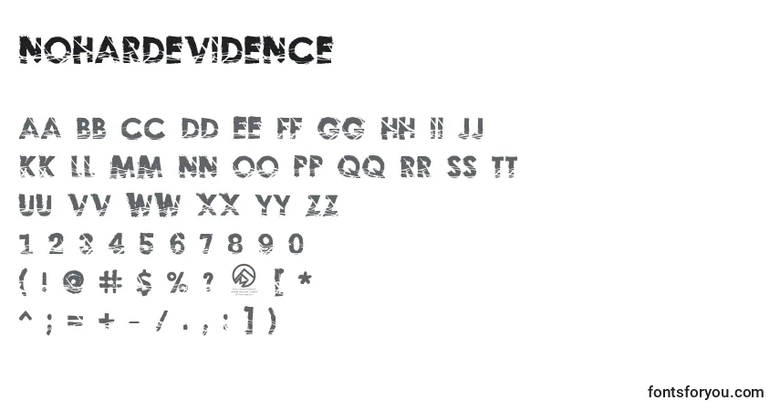 Шрифт Nohardevidence – алфавит, цифры, специальные символы