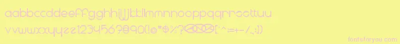 Radii-Schriftart – Rosa Schriften auf gelbem Hintergrund