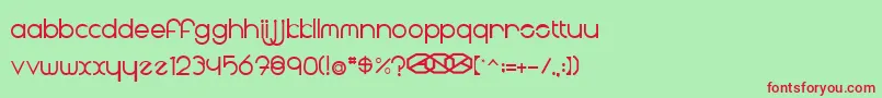 Radii Font – Red Fonts on Green Background
