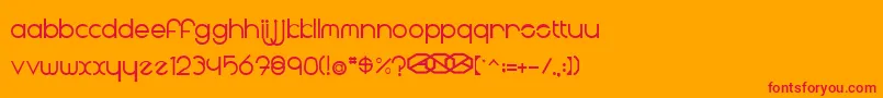 Radii Font – Red Fonts on Orange Background