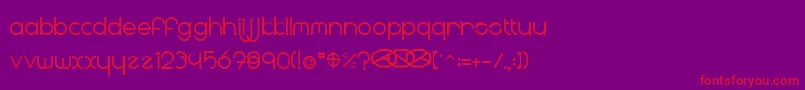Radii-Schriftart – Rote Schriften auf violettem Hintergrund